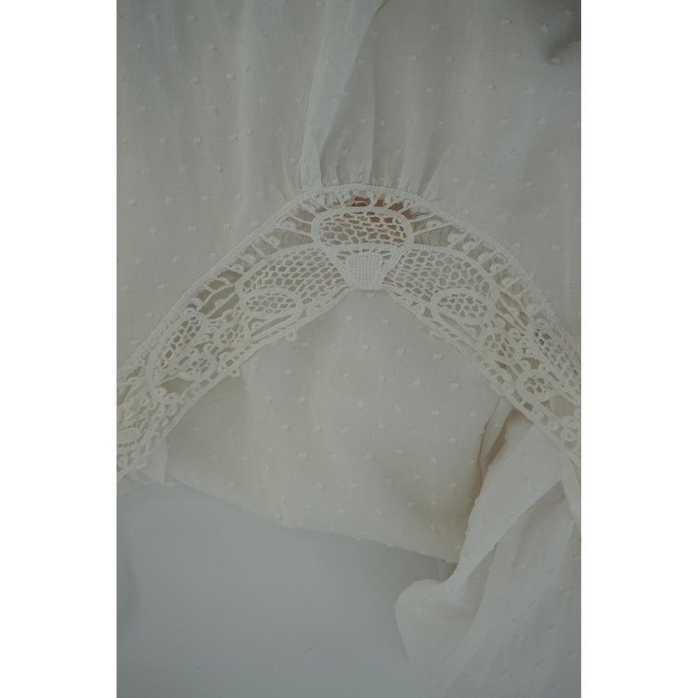 Papinelle Swiss Dot Maxi Nightgown Dress Romantic Cottagecore Boho White Size L - Picture 12 of 12